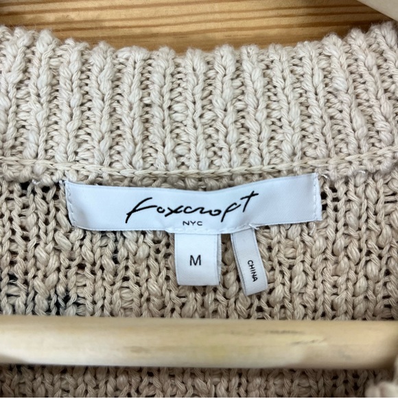 Foxcroft Nikita Cardigan Sweater Medium Leopard Beige Black 100% Cotton NWT - Picture 3 of 16